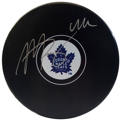 Image 1 de 1.. Frameworth - Maple Leafs de Toronto Rondelle de hockey signée par Morgan Rielly