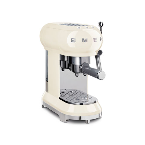 Image 1 of 5.. Smeg 50's Style Manual Espresso Machine with 15 Bar Pressure - Cream
