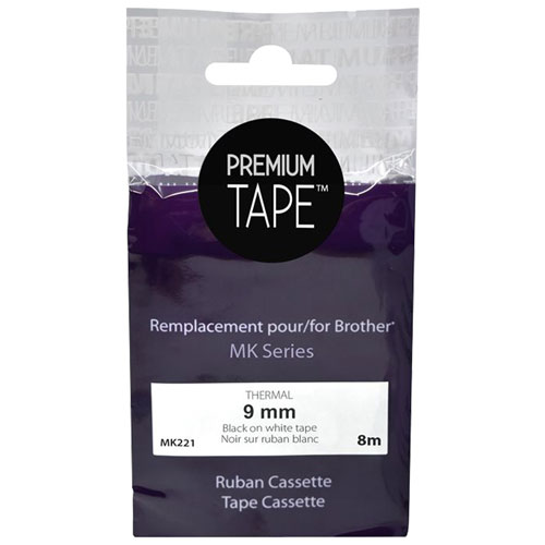 Image 1 of 1.. Premium Tape Thermal 9mm Black-on-White Tape Cassette for Brother MK