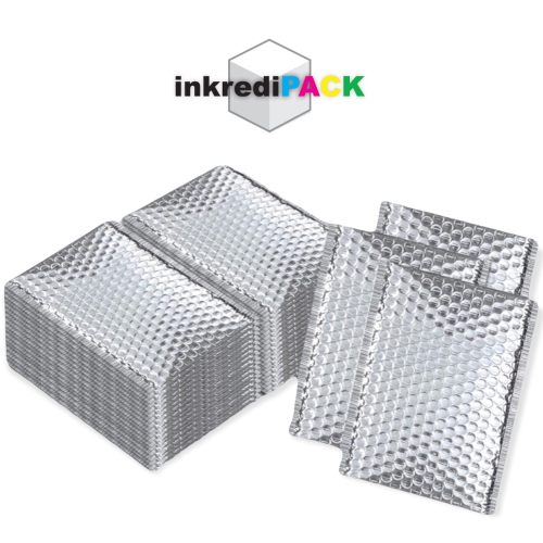Image 1 of 1.. InkrediPack 8.5" X 12" #2 Silver Self Seal Metallic Foil Glamour Bubble Mailers/100 Pack