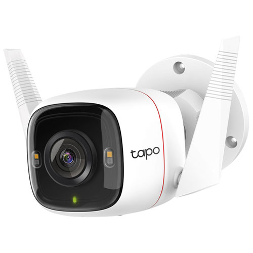 Image 1 de 7.. Caméra de surveillance d'extérieur résistant aux intempéries avec fil QHD 2K de 4 Mpx Tapo de TP-Link - Blanc