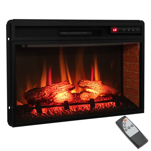 Image 1 of 10.. Gymax 1400W 26 Inch Electric Fireplace Insert 4777 BTU Recessed Freestanding Fireplace w/ Remote