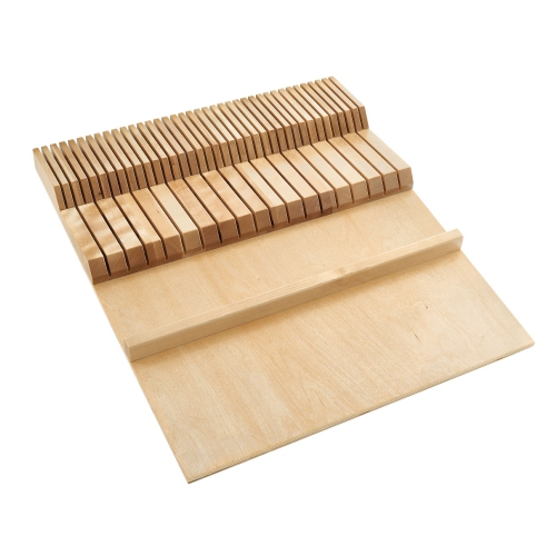 Image 1 of 8.. Rev-A-Shelf Dual Row Trimmable Knife Block Drawer Organizer Insert, 4WDKB-1