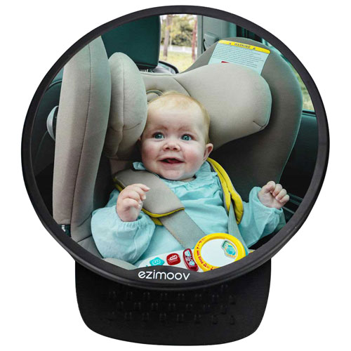 Image 1 of 5.. EZI LED Baby Car Seat Round Mirror - Black - Made from Recycled Plastic