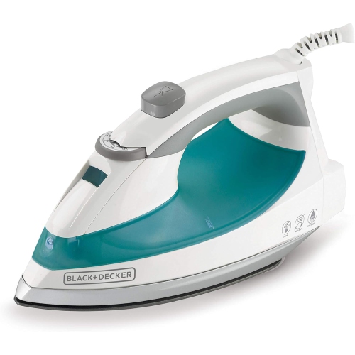 Image 1 of 8.. BLACK+DECKER 1200-Watt Lightweight Steam Iron, Anti-Drip, Variable Temperature Control, Teal