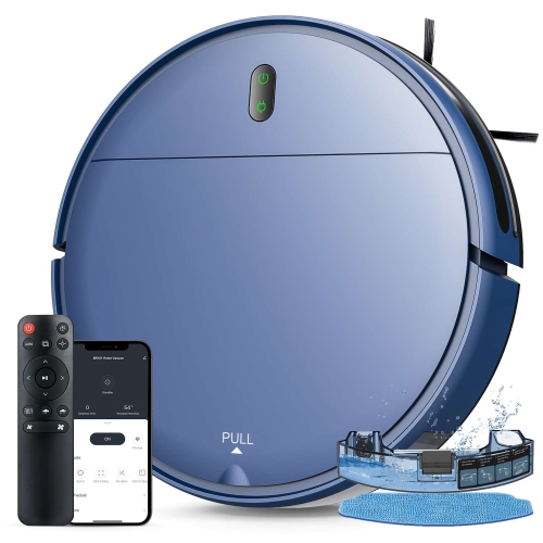 Image 1 de 7.. Teendow 4500Pa Robot Vacuum & Mop,Robotic Vacuum Cleaner with APP/Voice Control,120 Mins Runtime,Auto-Charge,for Hardwood Floor,Carpet and Pet