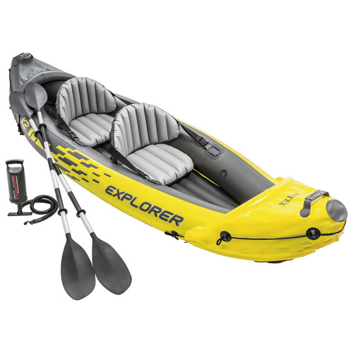 Image 1 of 9.. Intex Explorer K2 10 ft. 2-Person Inflatable Kayak - Yellow