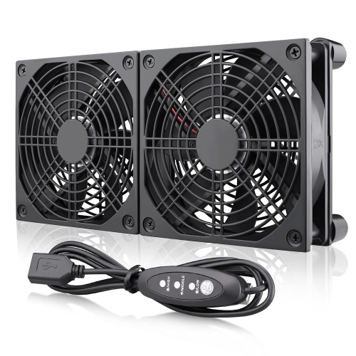 Image 1 de 4.. Ventilateur de routeur à débit d'air élevé de Wathai pour ordinateur Refroidisseur téléviseur Petit boîtier DC 5&nbsp;V USB Power 120&nbsp;mm